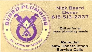 Beard Plumbing business card