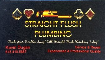 Straight Flush Plumbing business card